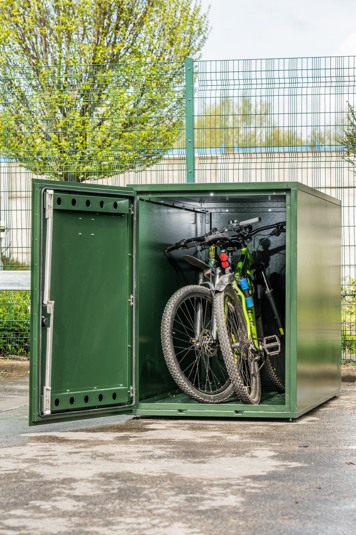 Cycle Lockers Tuffbox BI-BIKE LOCKER – Heavy-Duty 2-Bike Storage Shed | Galvanised ...